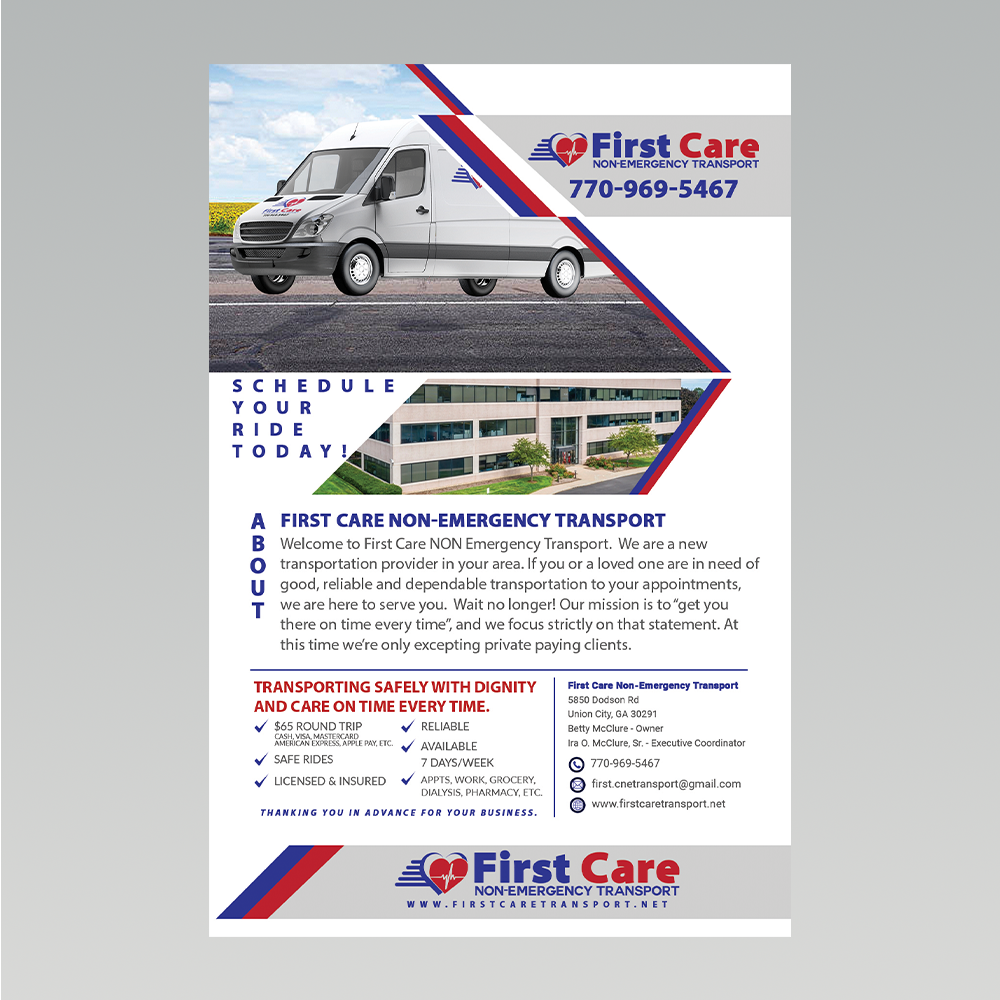 first care transport flyer